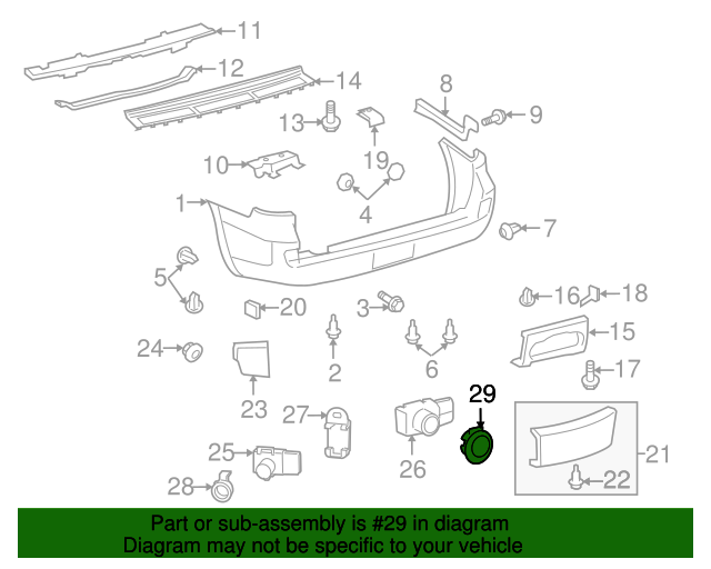 8934828090C0 Parking Aid Sensor Retaining Ring (Rear) 20082011