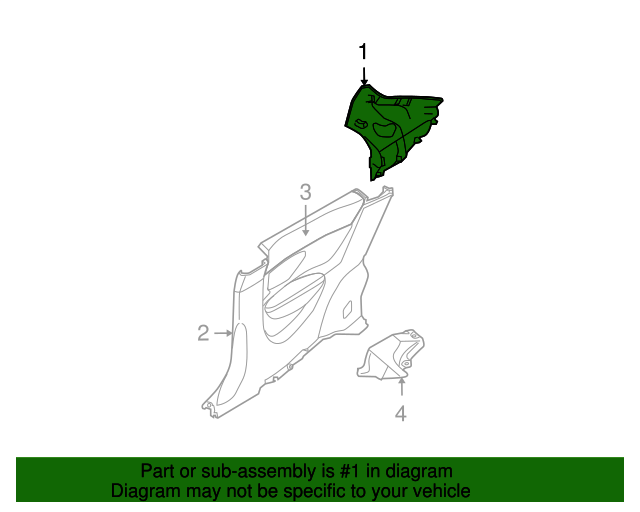 Right Genuine Hyundai 85860-1E530-QS Pillar Trim Assembly Rear Right Genuine Hyundai 85860-1E530-QS Pillar Trim Assembly Rear