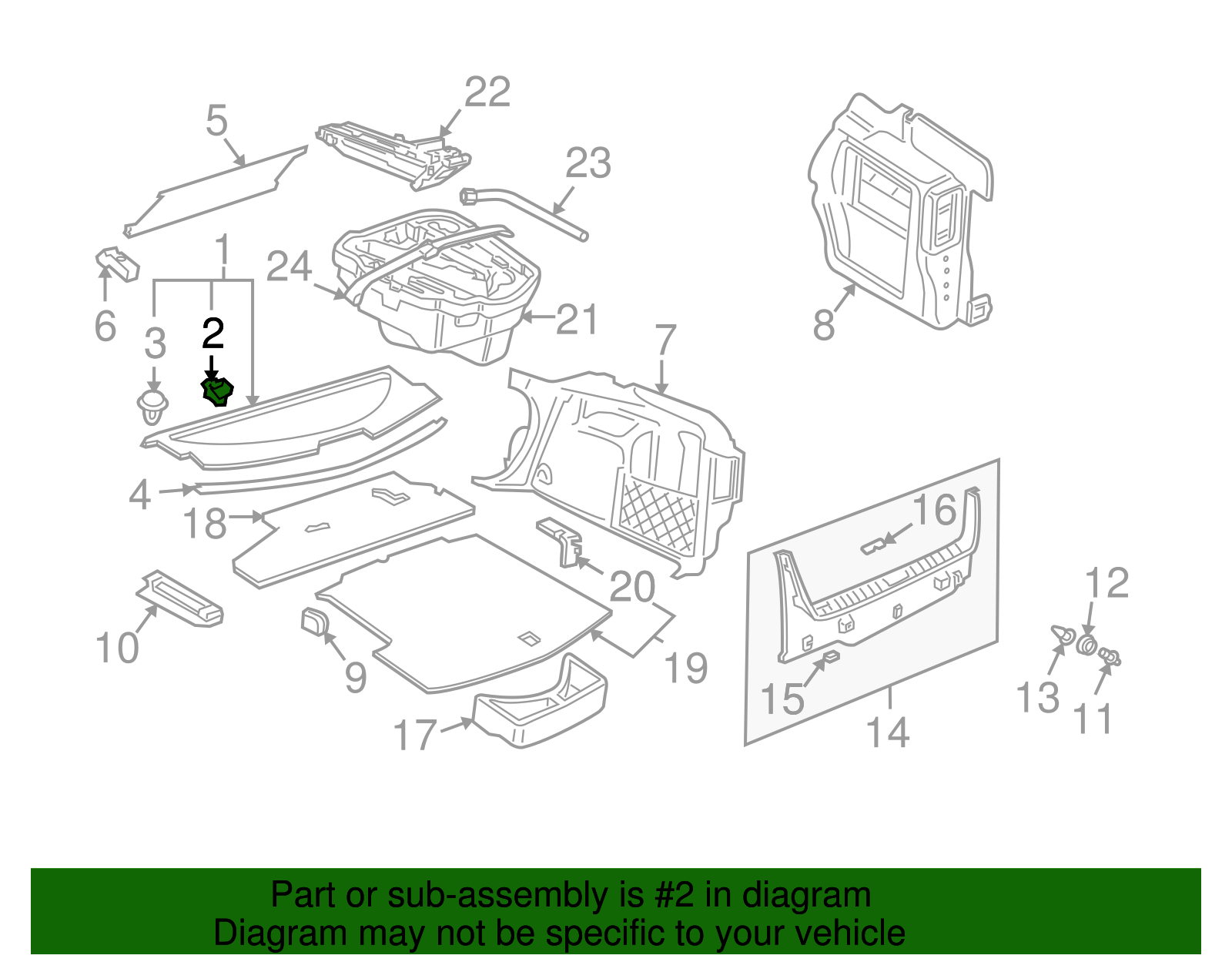 Package Tray Clip - Volkswagen (8D0-863-987-A)