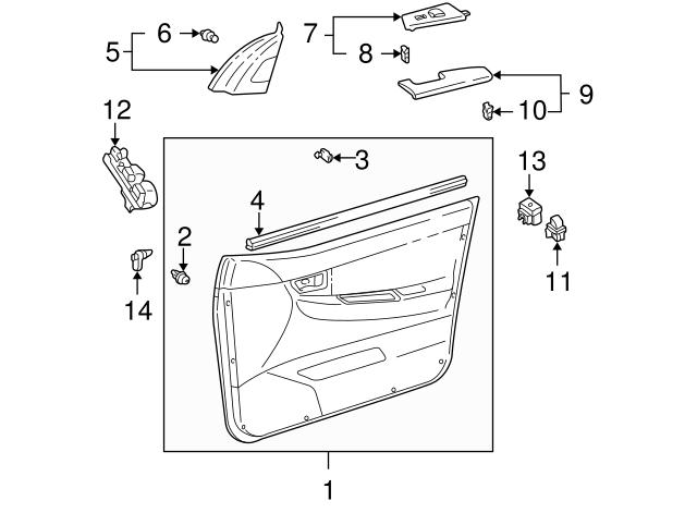 TOYOTA Genuine 74272-02080 Door Armrest Base Panel TOYOTA Genuine 74272-02080 Door Armrest Base Panel