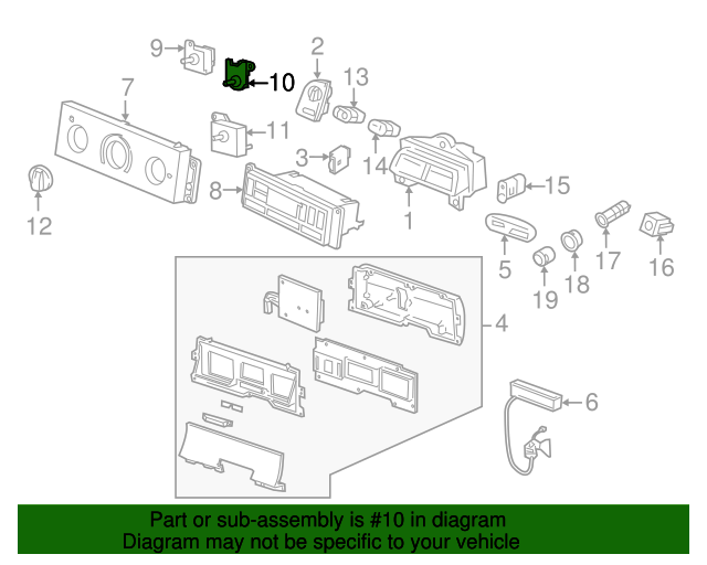 20032011 Ford AC Temp Switch XW7Z19C733AA OEM Parts Online