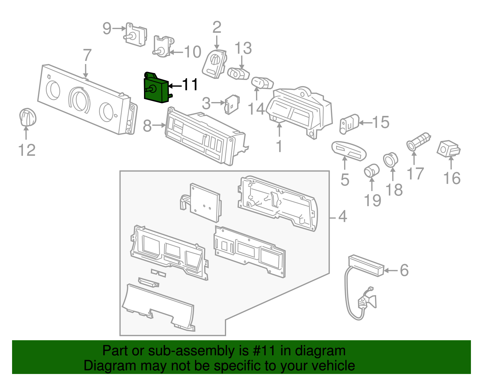 Motorcraft™ HVAC Mode Control Switch - Ford (YH-1489)