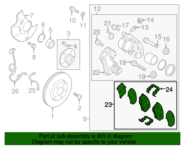 20112016 Kia Optima Brake Pads Front 581013QA50 QuirkParts