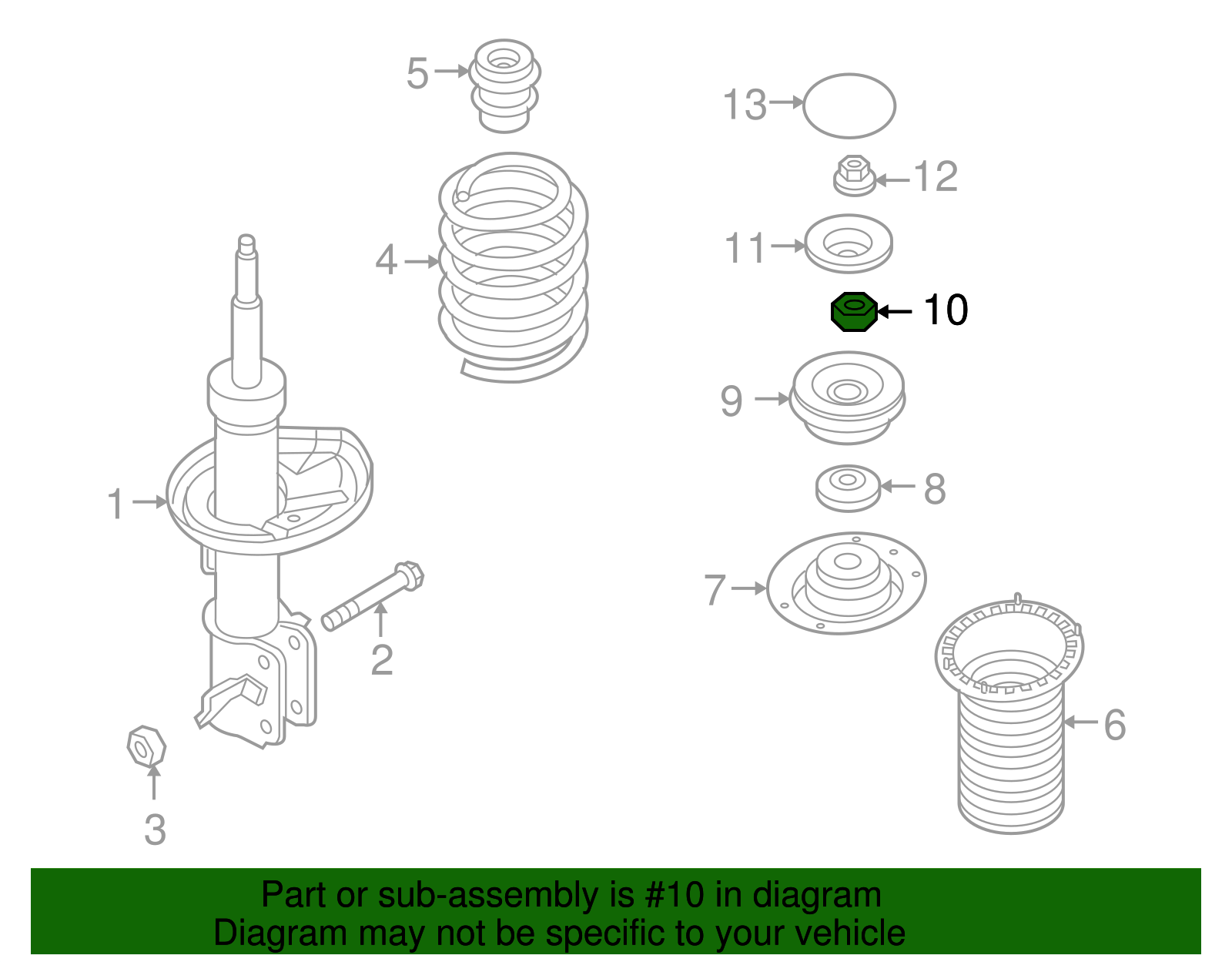 Front Suspension Strut Nut - GM (94515427)