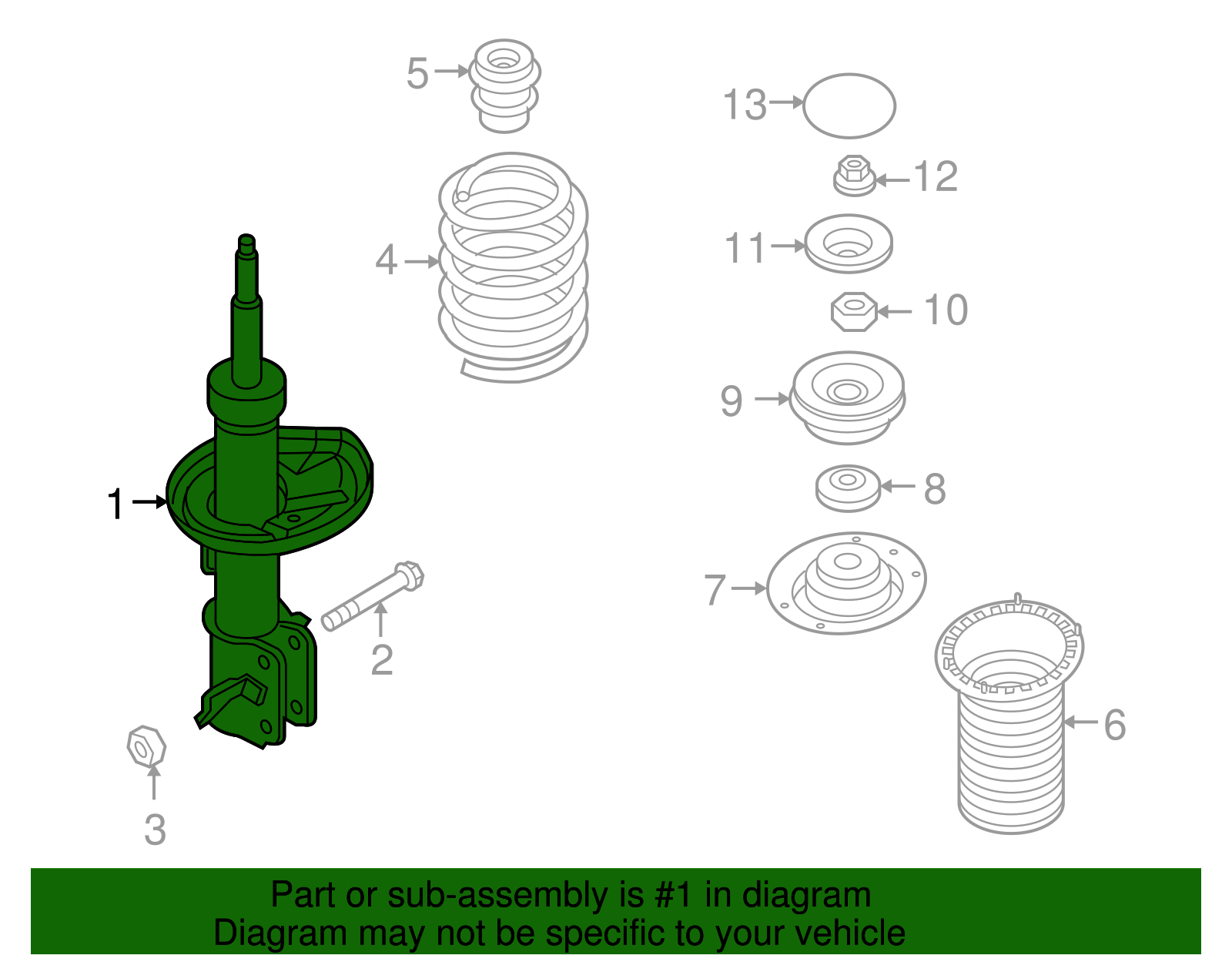 Front Driver Side Suspension Strut Assembly - GM (96980824)