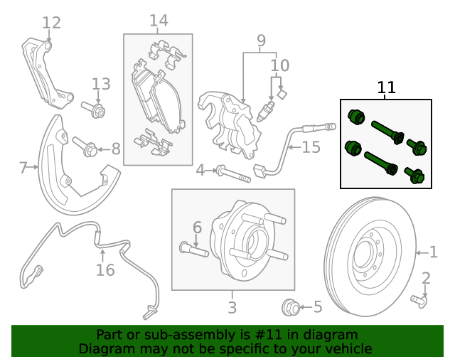 Ford DG1Z2C150A Disc Brake Caliper Bolt Kit 20132019 Ford OEM Ford Parts & Accessories