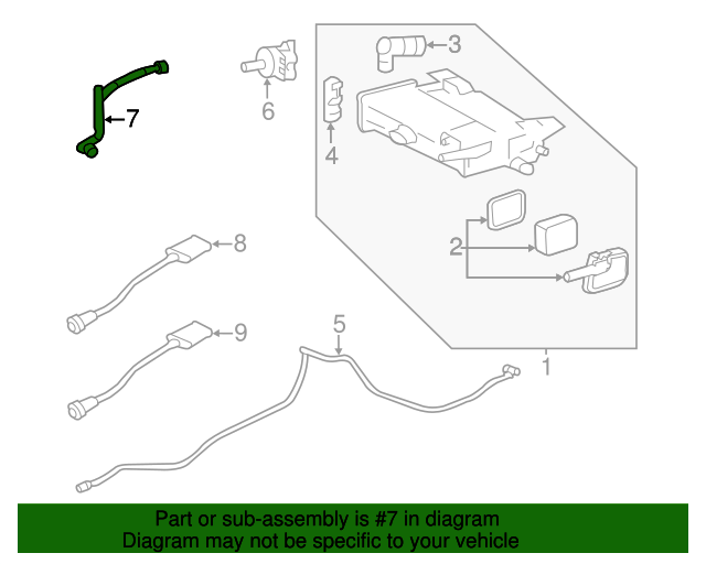 20092015 Cadillac CTS Vapor Canister Purge Tube 12605523