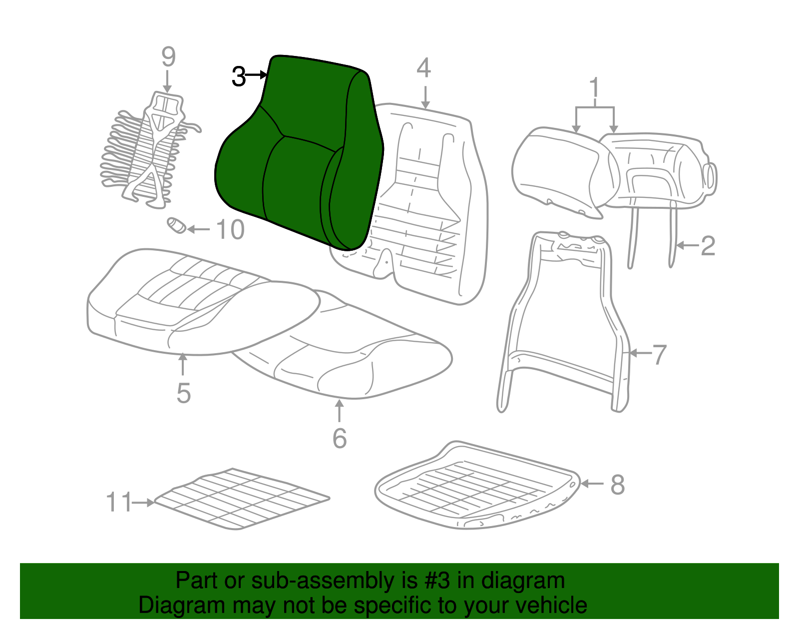 Cover Assembly, P/Seat Black Cushion *Neutral - GM (88893082)