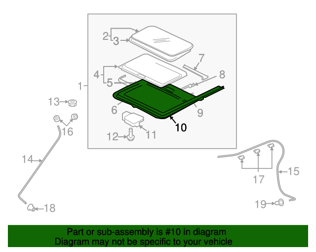 2007-2010 Mitsubishi Outlander Sunroof Frame 5850A197 | Auto Parts