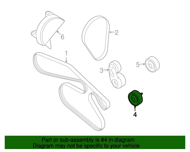 20062009 Ford OEM Idler Pulley 6E5Z8678AC OEM Ford Parts