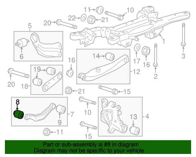 Genuine Rear Upper Control Arm Outer Bushing for 2011 Saab 95 Part