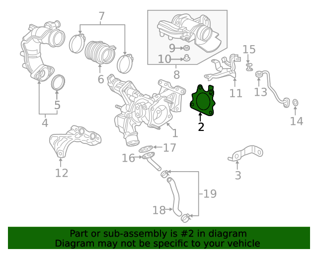 182336A0004 Gasket A Turbocharger 20182020 Honda Accord