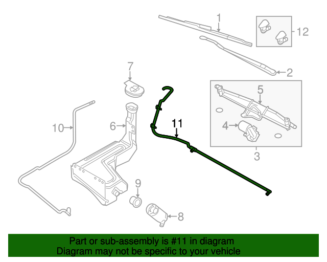 201116 Ford F250 F350 Super Duty Windshield Washer Fluid Nozzle Rubber