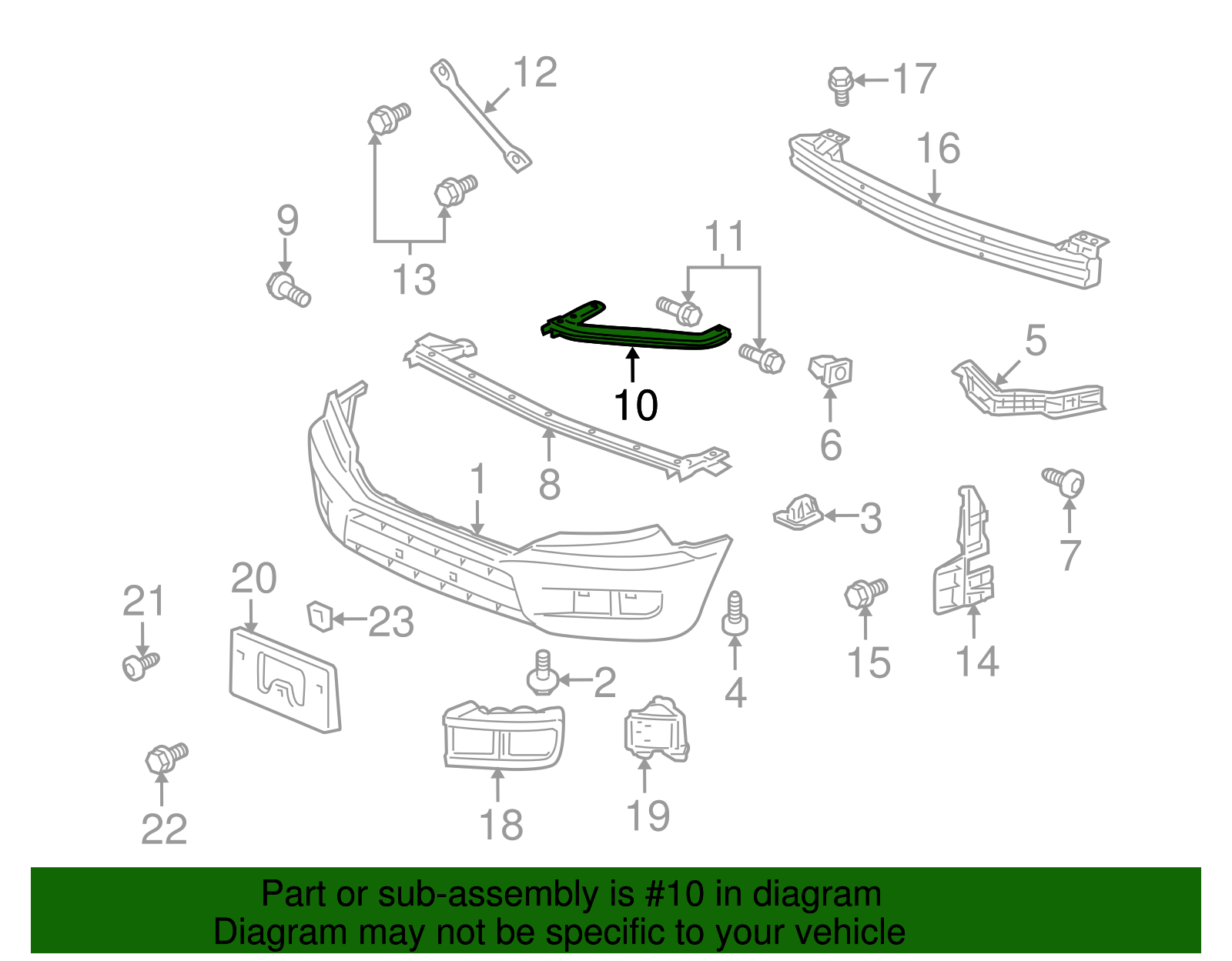 71148SJCA01 20062014 Honda Ridgeline Beam L Front Bumper Corner
