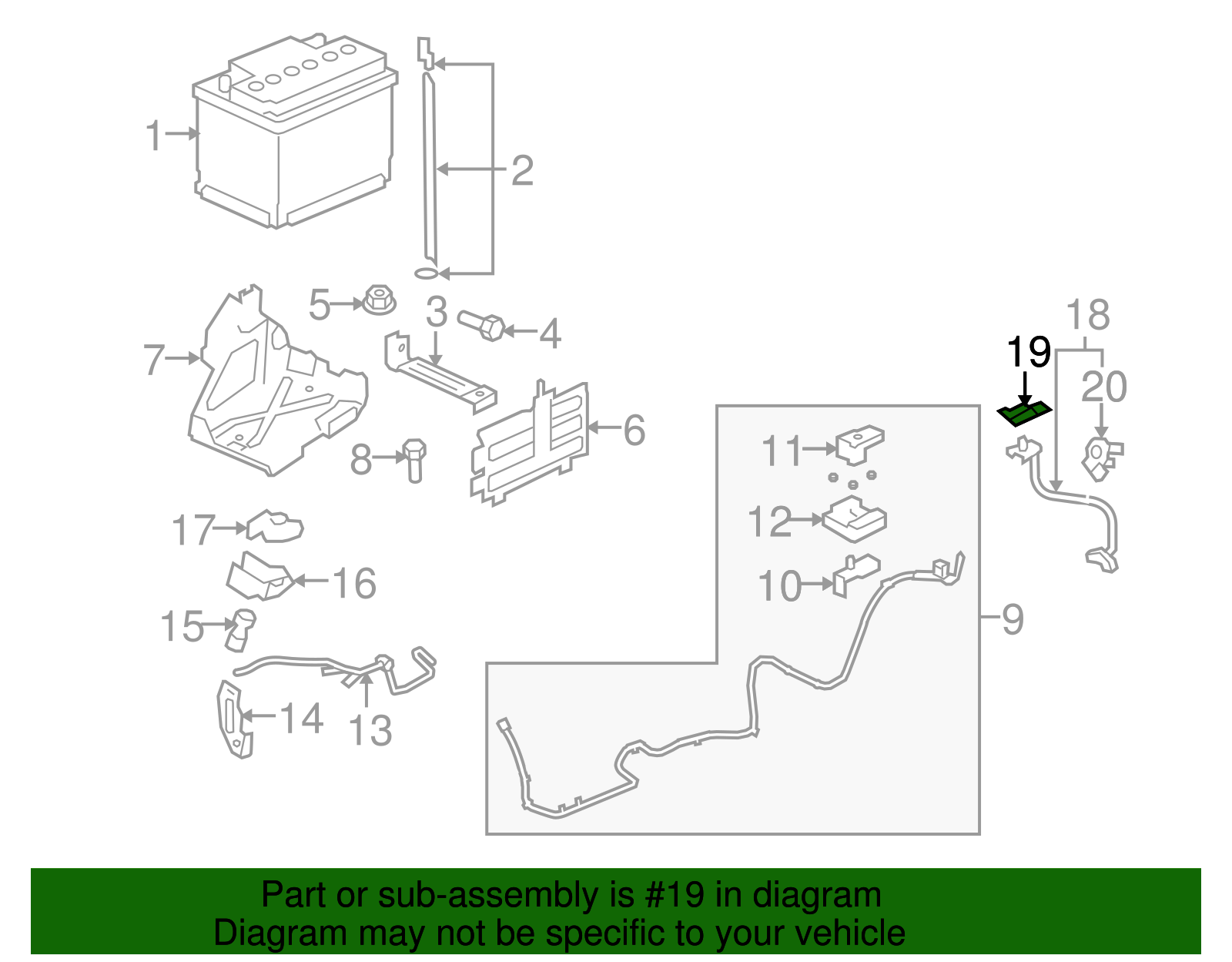 Negative Battery Cable Terminal - GM (92199463)