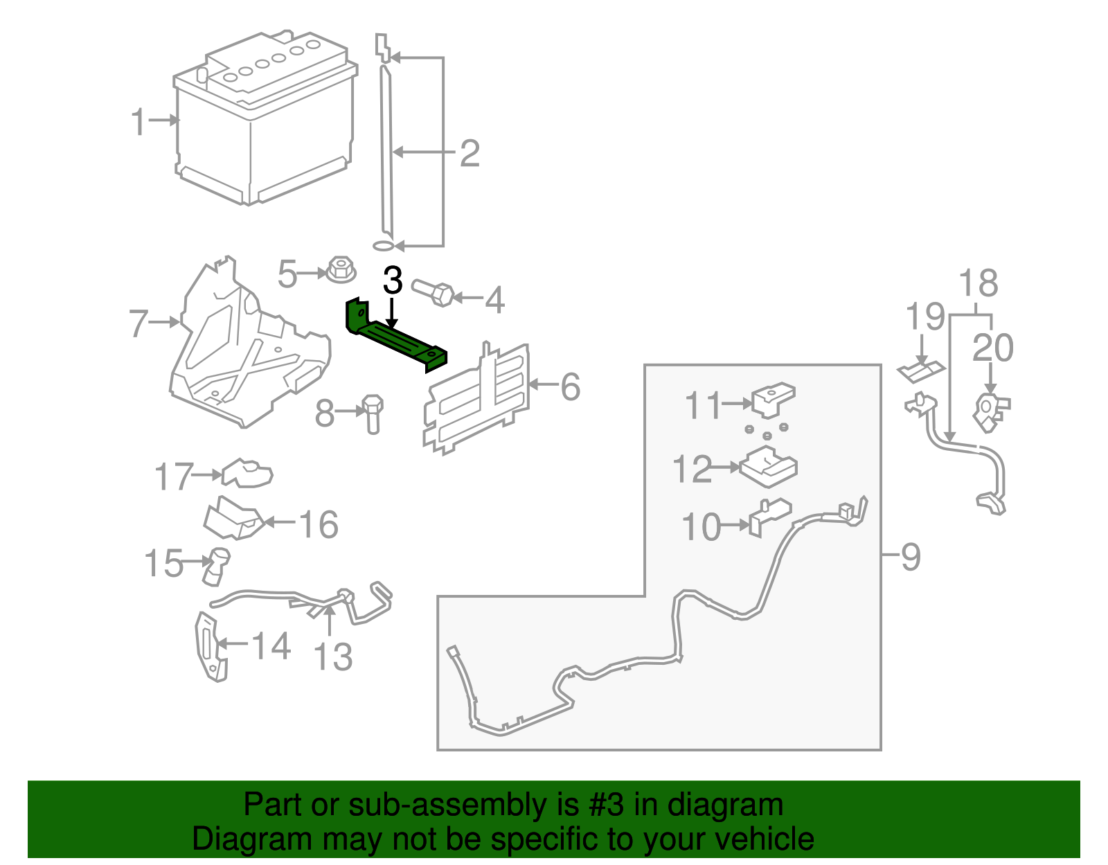 Battery Hold Down Retainer - GM (92199344)