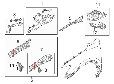 Structural Components & Rails for 2016 Mazda 3 #0