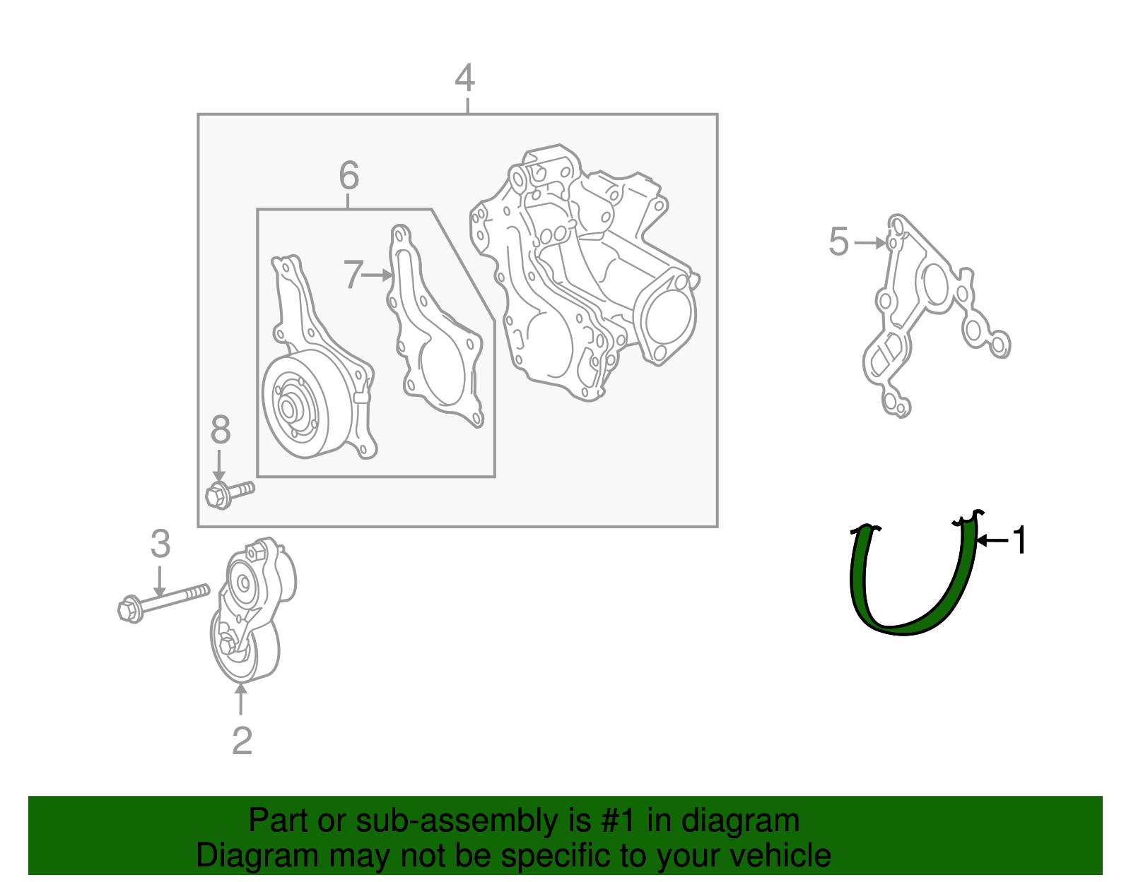 Genuine Toyota Serpentine Belt part# 90916-A2020 for 2009-2019 Toyota ...