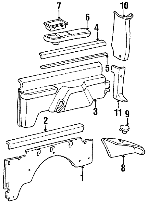 Key Parts Rear Quarter Panel Set For Chevy Tahoe 1992-1999 4-Door - Both Sides