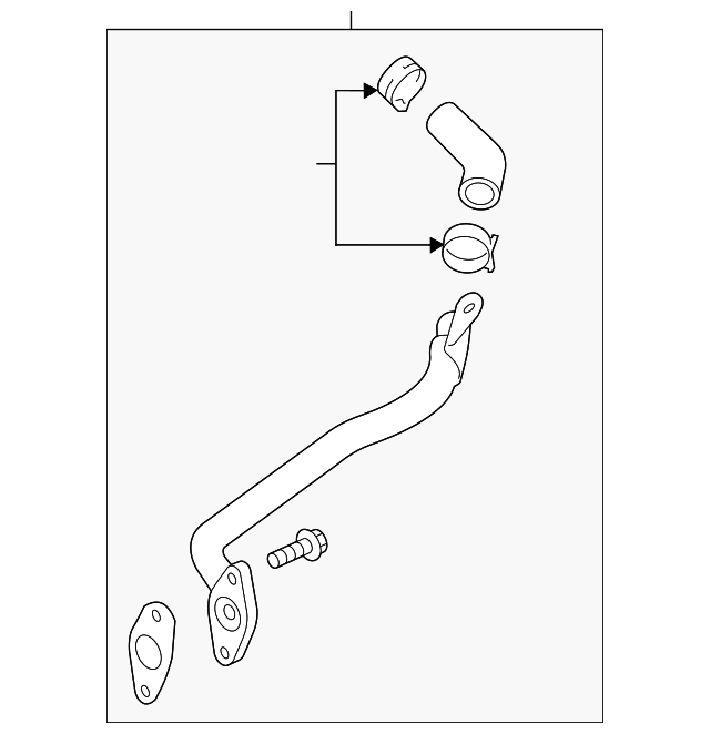 12649874 GM Thermal Bypass Pipe with Gasket, Hoses, Clamps, Retainers