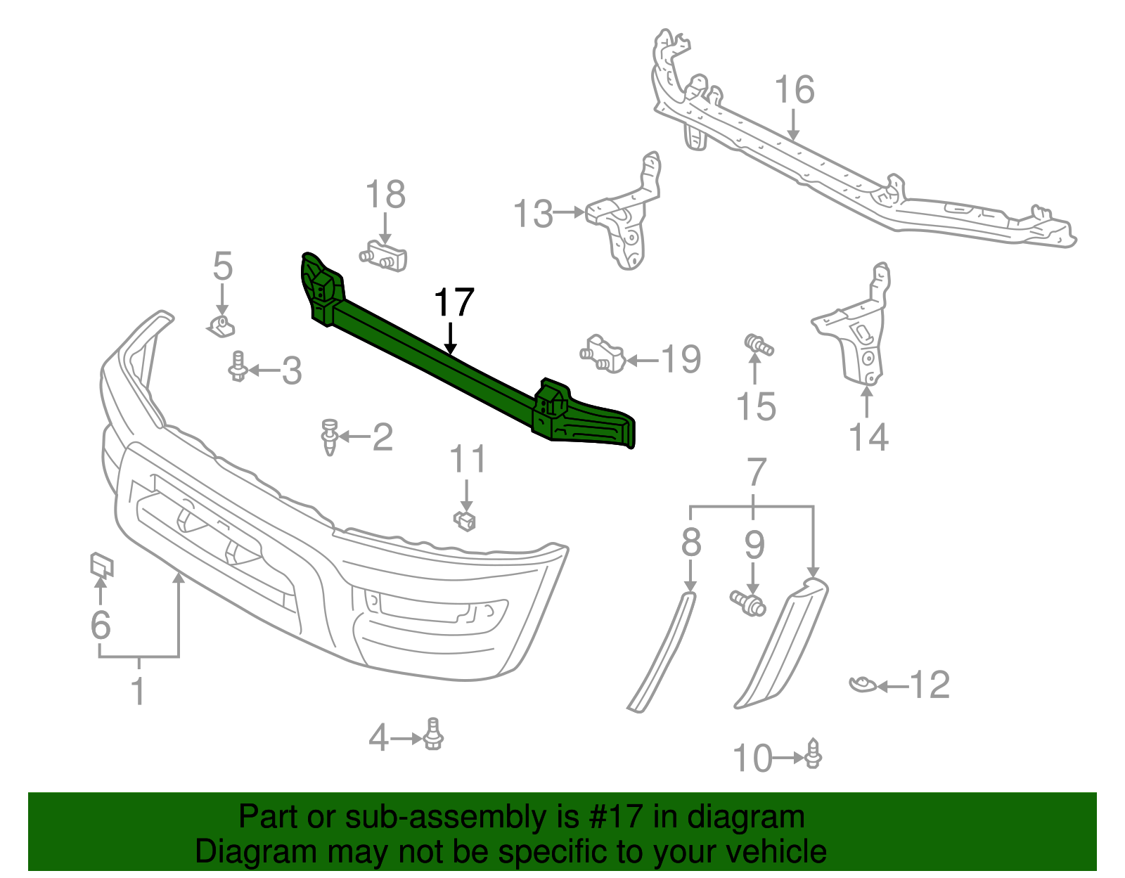 Bumper Cover Reinforcement - Toyota (52021-42010)
