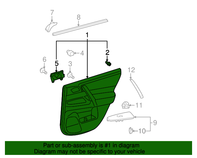 20082011 Toyota Highlander Door Interior Trim Panel 6764048640C0