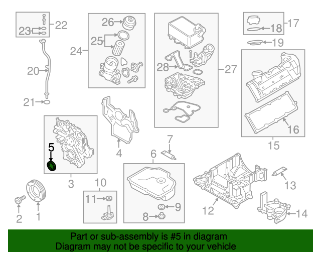 059103051K Rear Main Seal 20122016 Audi Audi OEM Parts