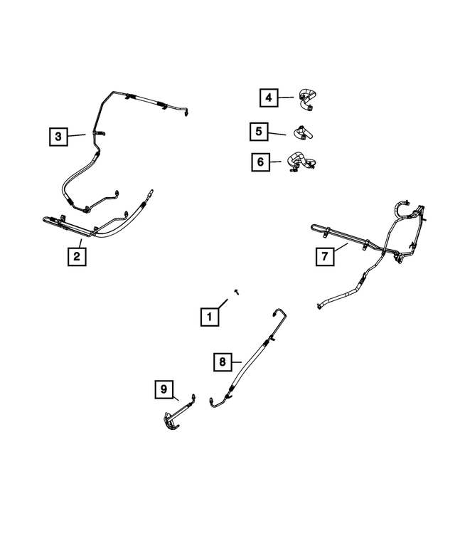 4766279AD Power Steering Return Cooler Lines 20092011 Dodge Journey
