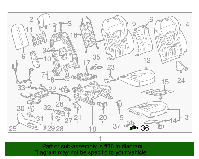 13511698 Front Passenger Side Seat Heater Vent Control Module 2017