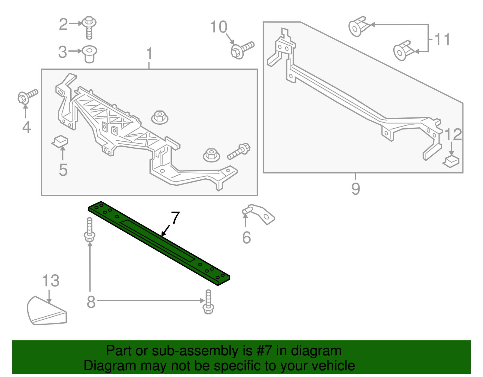 Lower Tie Bar - Ford (GS7Z-16138-A)