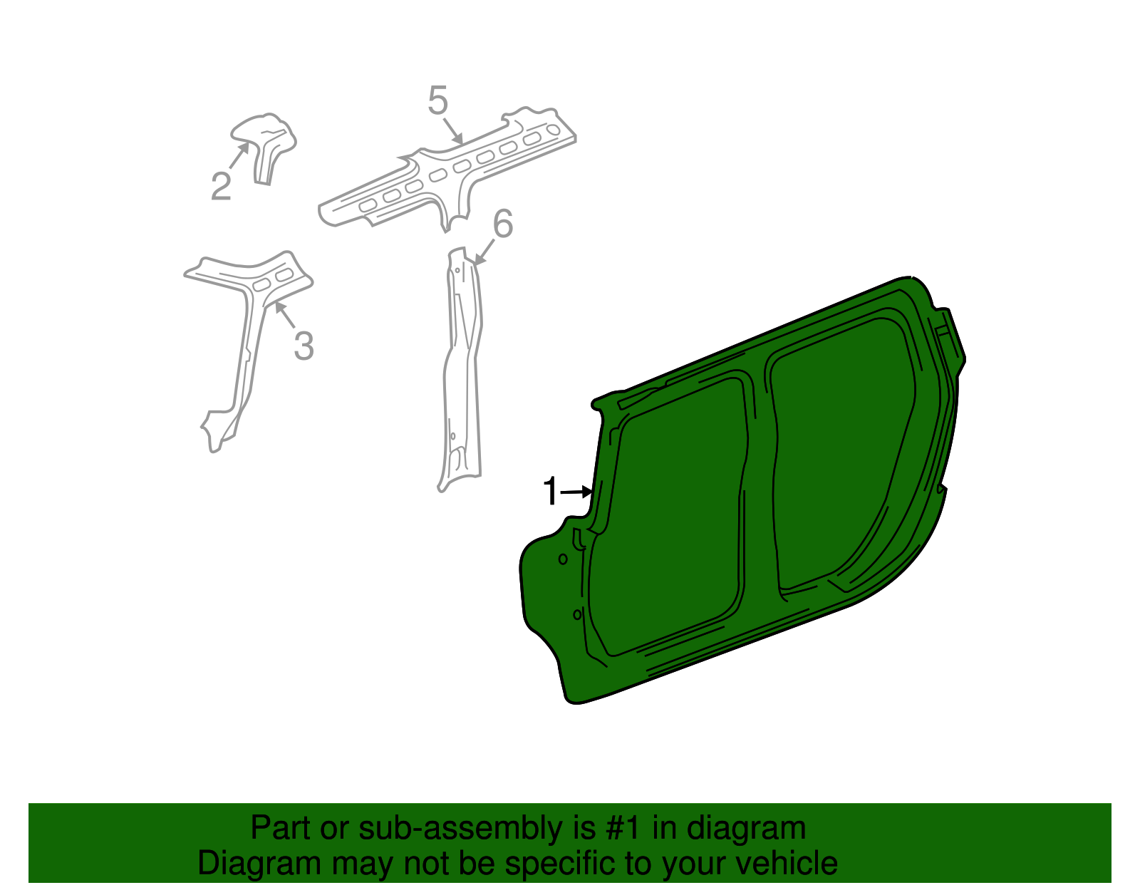 Passenger Side Door Frame with Reinforcements - GM (88980677)