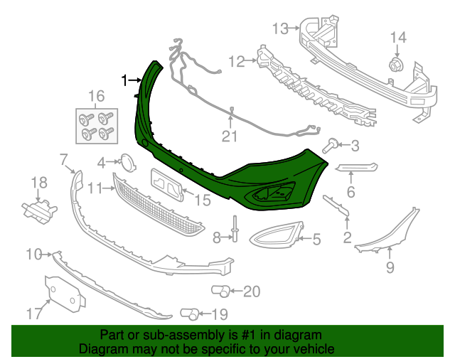 20152018 Ford Edge OEM Bumper Cover FT4Z17D957FPTM OEM Ford Parts