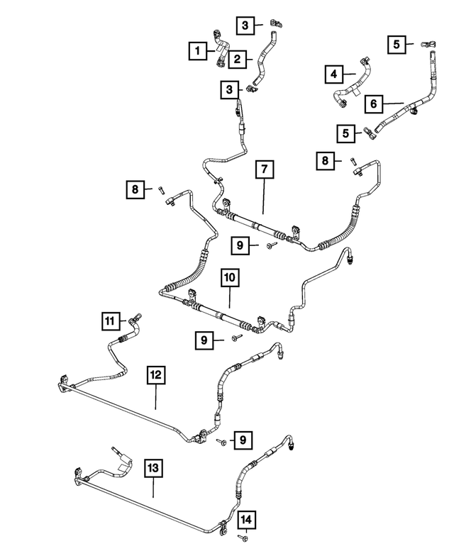20232024 Jeep Wrangler Power Steering Return Hose 68248292AE Mopar eStore