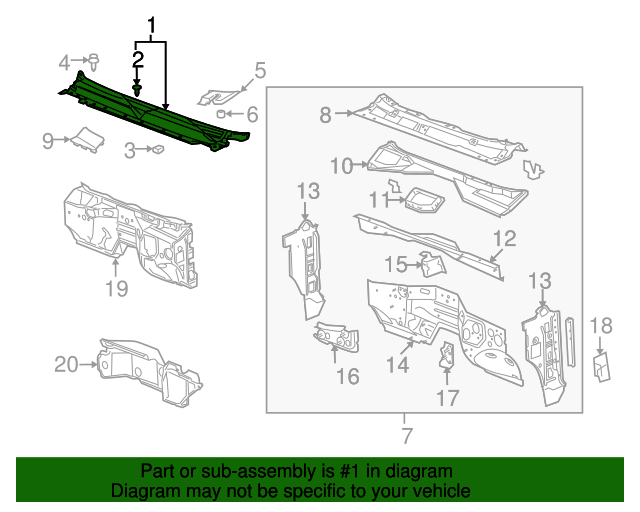 20082014 GMC Black Air Inlet Grille Panel 25905502 GM