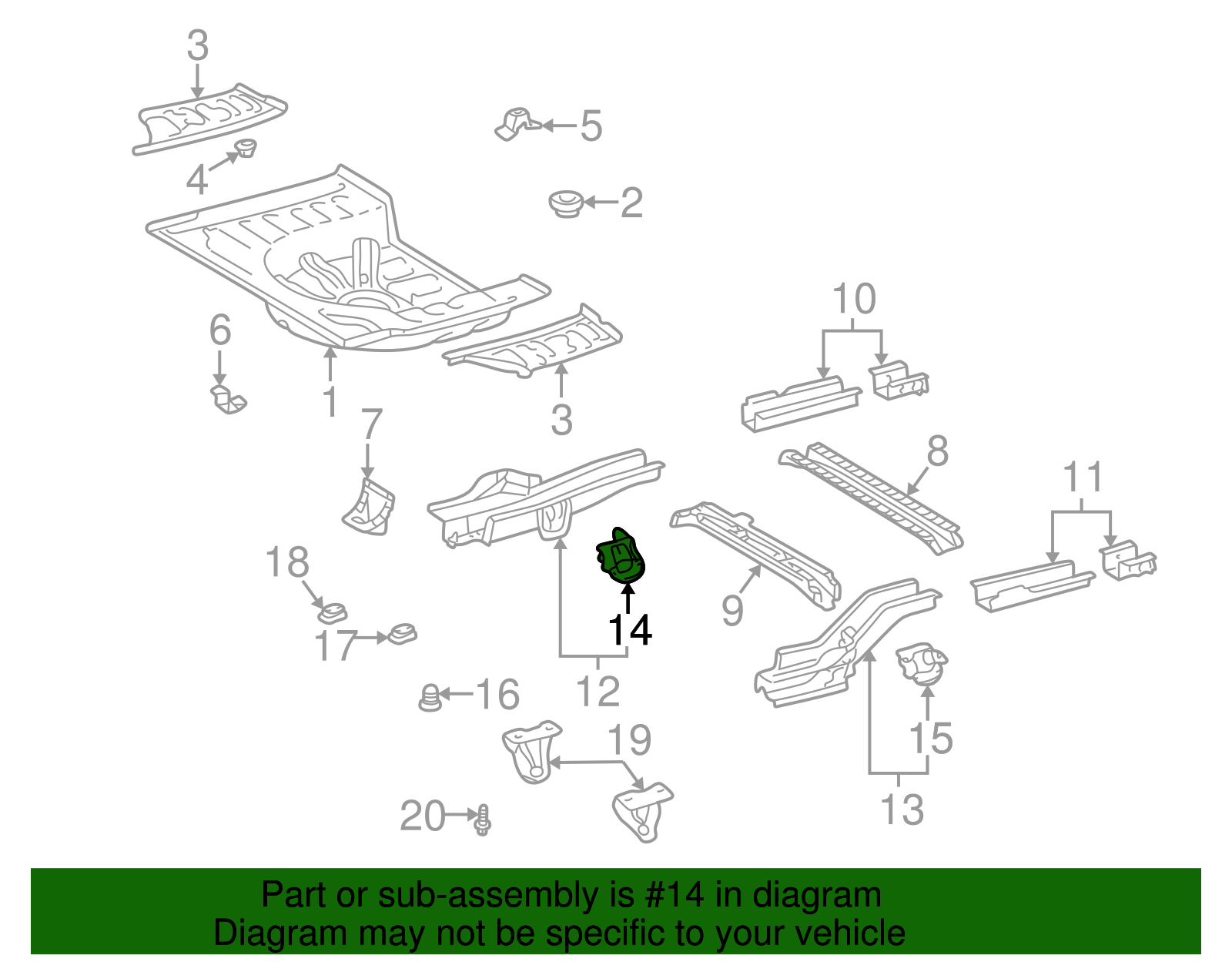 Side Rail Assembly Mount Plate - Scion (51301-52020)