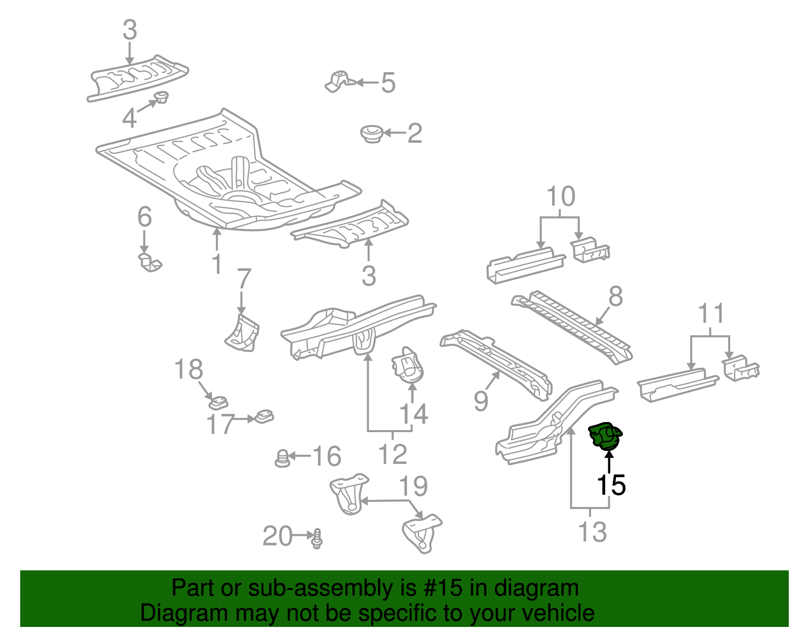 Side Rail Assembly Mount Plate - Scion (51302-52020)