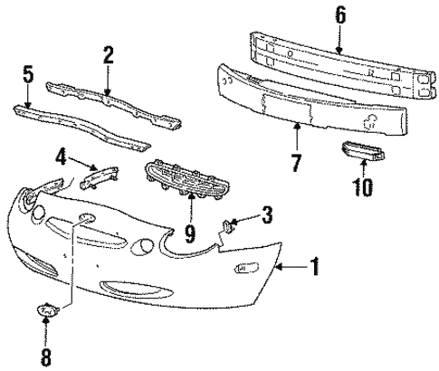 Bumper & Components - Front for 1996 Ford Taurus #0