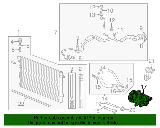 20182020 GM Air Conditioning Compressor Kit with Stud, Valve, Plug