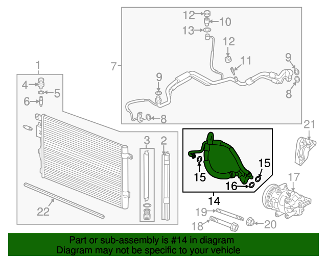 GM OEM A/C AC Condenser/Compressor/Line-Pressure Hose 84129882 GM OEM A/C AC Condenser/Compressor/Line-Pressure Hose 84129882
