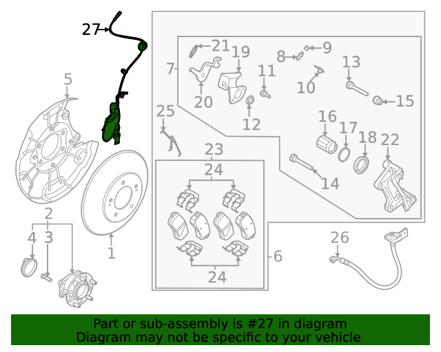 58960Q5000 Rear Speed Sensor 20212022 Kia Seltos Kia.Parts Store