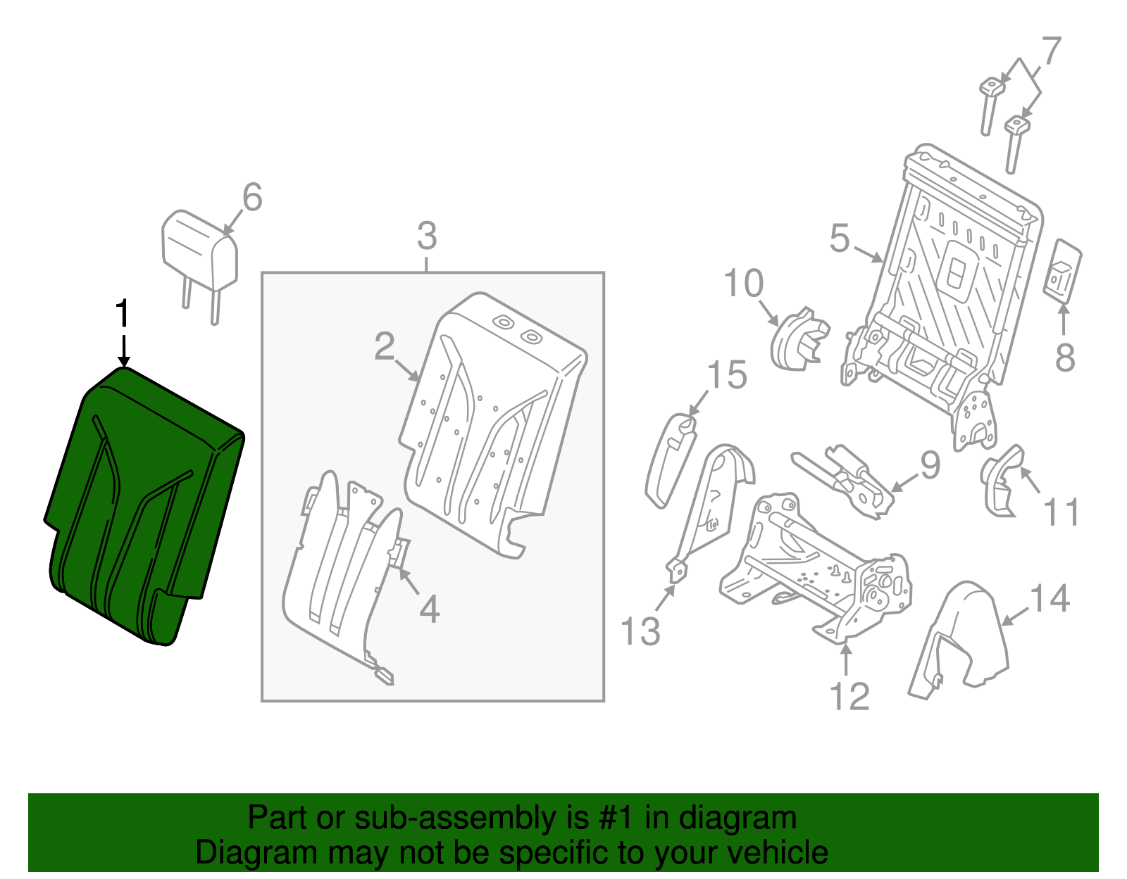 Seat Back Cover - Ford (HA1Z-5866600-EA)