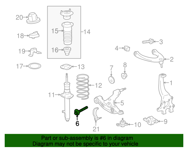 thumbnail image 2 of Toyota Eccentric Bolt For Front Lower Control Arm (inc. 98-05 Altezza 2 of 12