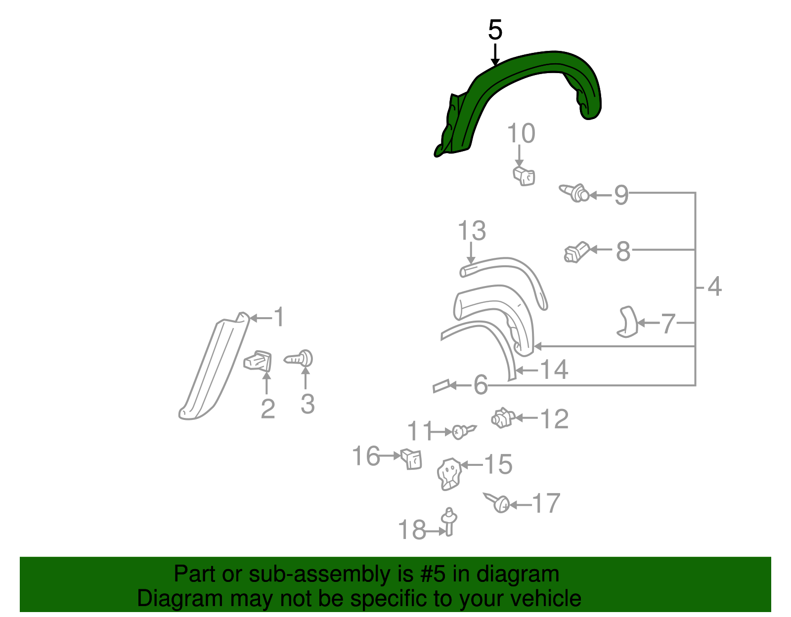 Wheel Flare - Toyota (00444-42969-LH)