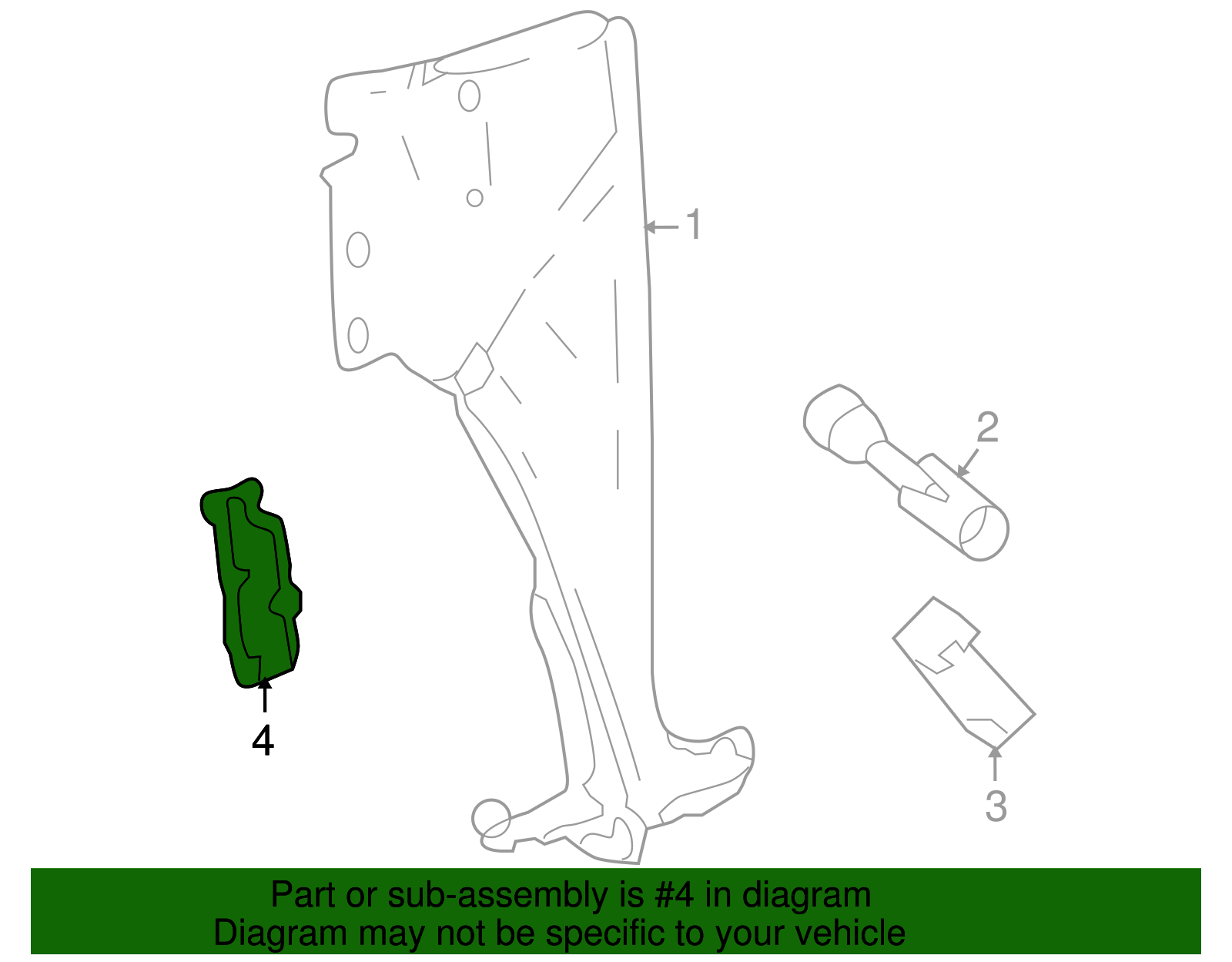 Passenger Side Hood Stop Bumper - GM (15070156)