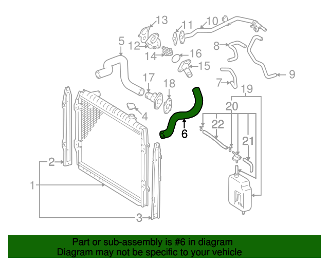 19952004 Toyota Radiator Coolant Hose 165720C021 Toyota