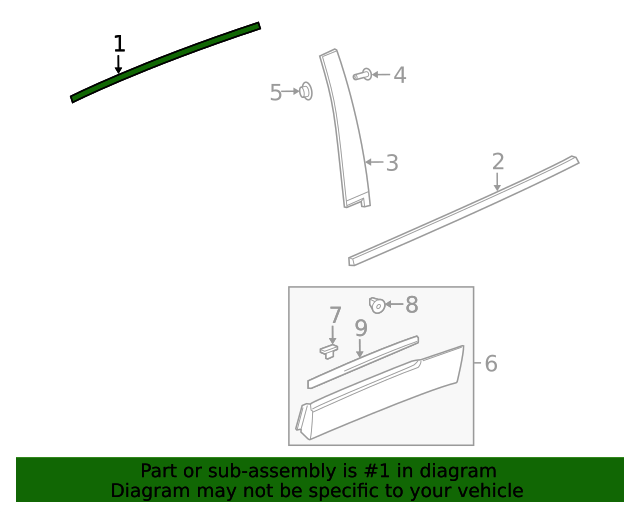 Genuine OEM Driver Side Door Belt Molding Part 84239736 Fits 20202022