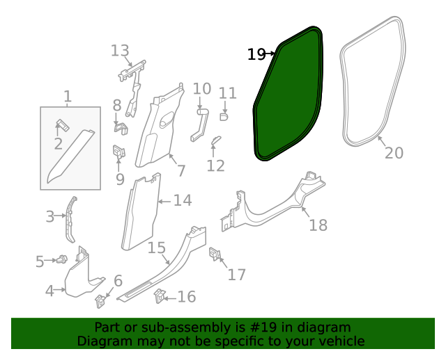 Genuine OEM Weather-Strip On Body Part# LR164727 Fits 2020-2023 