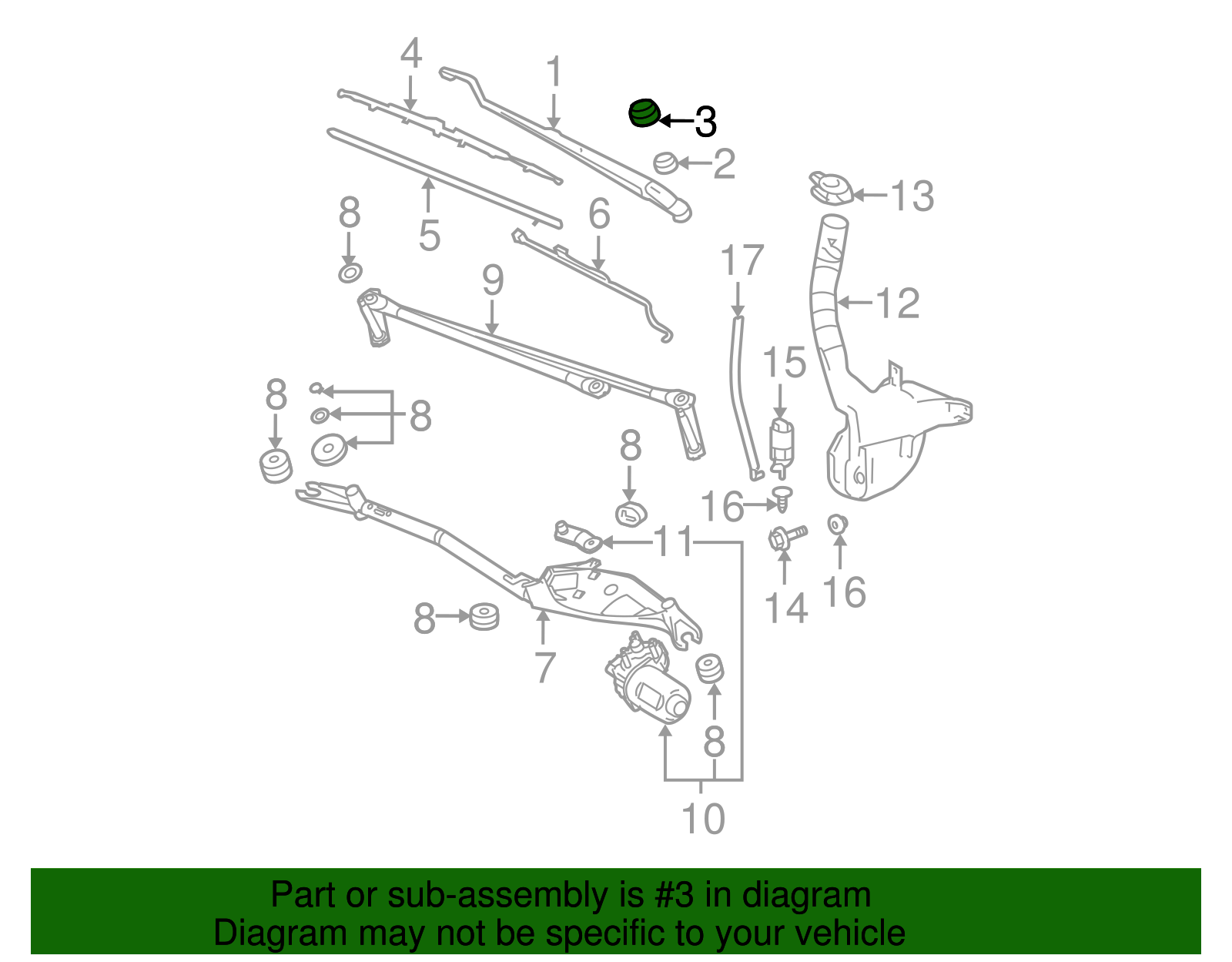 Windshield Wiper Arm Cap - GM (22793593)