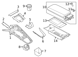 2020-2024 Porsche 911 Console Armrest 992-857-098-K-OZ3 Porsche Marin