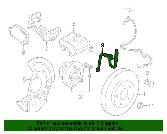 84407932 GM Front Passenger Side Hydraulic Brake Hose Assembly GM